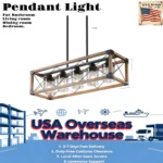 Close-up of the industrial cage design on the Goldoma 32-inch pendant chandelier, showing black metal finish.