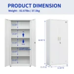 High Storage Home Office Design FCJ File Cabinet with 2 Doors and 4 Partitions to Separate 5 Storage Spaces – top view