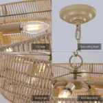 US Stock Free Shipping 24 Inch Farmhouse Chandelier 6-Light Boho Pendant Light Fixtures for Dining Room Bedroom Kitchen