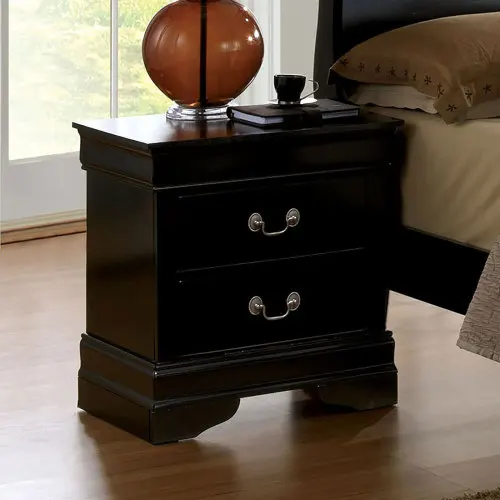 Hf786c68dde4a4122825977d408222e2eD.webp Modern solid wood nightstand 2 drawers with sleek design and ample storage