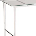 HMS 47" Writing Desk with Clear Silver Glass and Metal Contemporary Computer Desk – styled in a modern Writing Desks setting