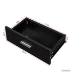 Modern black hair desk with multi-layer storage for makeup vanities