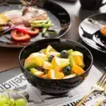 2021 LOVECASA Black 16/32/48 Piece Procelain Dinnerware Set Design By Gold Splash with Dinner Plate,Cake plate,Bowls,Coffee