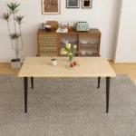 Table Rectangular Kitchen Table for 6-8 People, Rustic Industrial Design for Dining Room, Patio(Table Only) – styled in a