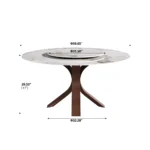 Pandora Round Sintered Stone Dining Table with Rotating Top - 6 Seater – angled view