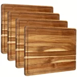Extra large chopping board with juice groove on kitchen counter