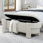 Goldoma linen storage bench in yellow with cushioned seat and hidden storage compartment