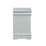 Louis Philippe III Platinum Finish Nightstand - classic two drawer side table with platinum finish and wood construction