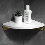Emerald Marble Corner Shelf Wall Bathroom Mirror Front Cosmetic Storage Rack Metal Bathroom Shelf Shower Shelf Shampoo