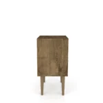 Mid century modern nightstand with 2 drawers in rustic brown and white finish for bedroom storage