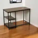 HMS 42" Chestnut and Black Solid Wood and Metal Computer Desk