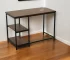 HMS 42" Chestnut and Black Solid Wood and Metal Computer Desk