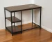 HMS 42" Chestnut and Black Solid Wood and Metal Computer Desk