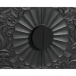 HMS 68 Carved Floral Sideboard with Four Doors Distressed Natural and Black Finish - Image 5