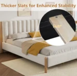 Goldoma king size upholstered bed frame with adjustable headboard and storage drawers - modern bedroom furniture