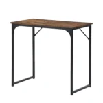 HMS 32" Brown and Black Wood and Metal H-Shape Computer Desk Stylish Office Desks – close-up detail