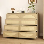 Natural Finish 8-Drawer Solid Oak Dresser with ample storage and modern wood design