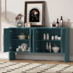 Retro Side Cabinet FCJ Large 4-Door Storage Sideboard - Image 2