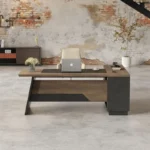 USA Warehouse Free Shipping Modern Computer Desk Set with Drawers Storage Shelves Business Workstation for Home Office