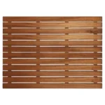 Premium 25" Teak Memory Foam Bath Mat with Anti-Slip TPR Modern Design Solid Pattern for Home Bathroom Use – side view