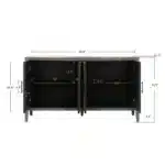 60-Inch Modern Farmhouse Console Table Adjustable Wood Sideboard Buffet Cabinet 4 Doors Traditional Accent Console Console