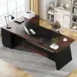 L-Shaped Executive Desk, 78" Modern Office Desk with Drawers and Lateral File Cabinet, Large Computer Desk with Storage
