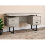 HMS 24" Brown and Black Office Desk with Three Drawers – side view