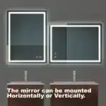 Welfel FCJ 32x24 Inch Premium LED Bathroom Vanity Mirror High Lumens Dimmable Touch Focusing Back Panel Unavailable