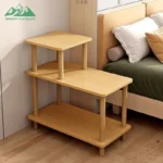 Bamboo nightstand with storage shelf in modern minimalist design