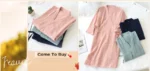NHKDSASA Brown Robes For Women Loose Three Quarter Sleeve Nightwear Sashes Cotton Bathrobe Female Casual Sleepwear Summer