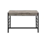 HMS 42" Brown and Black Luxury Modern Writing Desk with Two Drawers for Office or Bedroom General Use Computer Table for