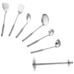 1/7/10Pcs Kitchen Utensils Cooking tools Stainless Steel Shovels Turner Ladle Soup Spoon Colander Filter Silver for