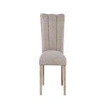 Modern adjustable dining table set with natural finish and fabric chairs for dining room
