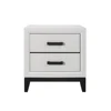 Mirage White Nightstand with 2 Drawers