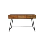 HMS 47" Solid Wood Writing Desk in Natural and Black with Three Drawers-for Office Use – close-up detail