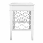 HMS 43 Minimalist White Writing Desk with Two Drawers Office Furniture for Home Bedroom or Office Building Computer Table