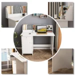 YQ FOREVER Corner Study MDF Desk Home Office Table Desk Officeworks Dual Computer Desk - Image 6