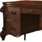 HMS 74 Brown Executive Desk with Five Drawers Solid Wood and Melamine Versatile Office or Bedroom Computer Table – close-up