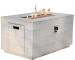 HMS 28" Gray Aluminum Rectangular Fire Pit Table with Cover Natural Gas Stainless Steel Propane Fuel for Patio