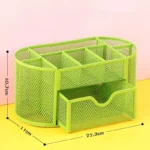 Sharkbang Large Capacity 9 Cell Metal Desk Organizer Mesh Desktop Pencil Pen Sundries Badge Holder Storage Box Stationery
