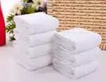 5pcs Small square towel pure cotton kindergarten white square towel foot therapy Hotel Hotel napkin small towel towels
