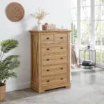 6-Drawer Tall Dresser with Wood Grain Finish, White – in a cozy room setting