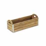 HMS 14" Brown Solid Wood Desk Organizer Office Tray with Pen Holder for Office or Living Room Storage – side view
