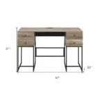 HMS 47" Brown and Black Computer Desk with Four Drawers Writing Desk with Practical Storage Solution – top view