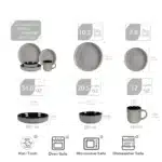 In September a Set of 20 Pieces of Nordic Style Round Stone Tool Tableware with Reactive Glaze Is on Sale – close-up detail