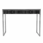 HMS 42" Extendable Silver MFC Writing Desk with Two Drawers for Living Room Workshop Warehouse Supermarket Villa Easy