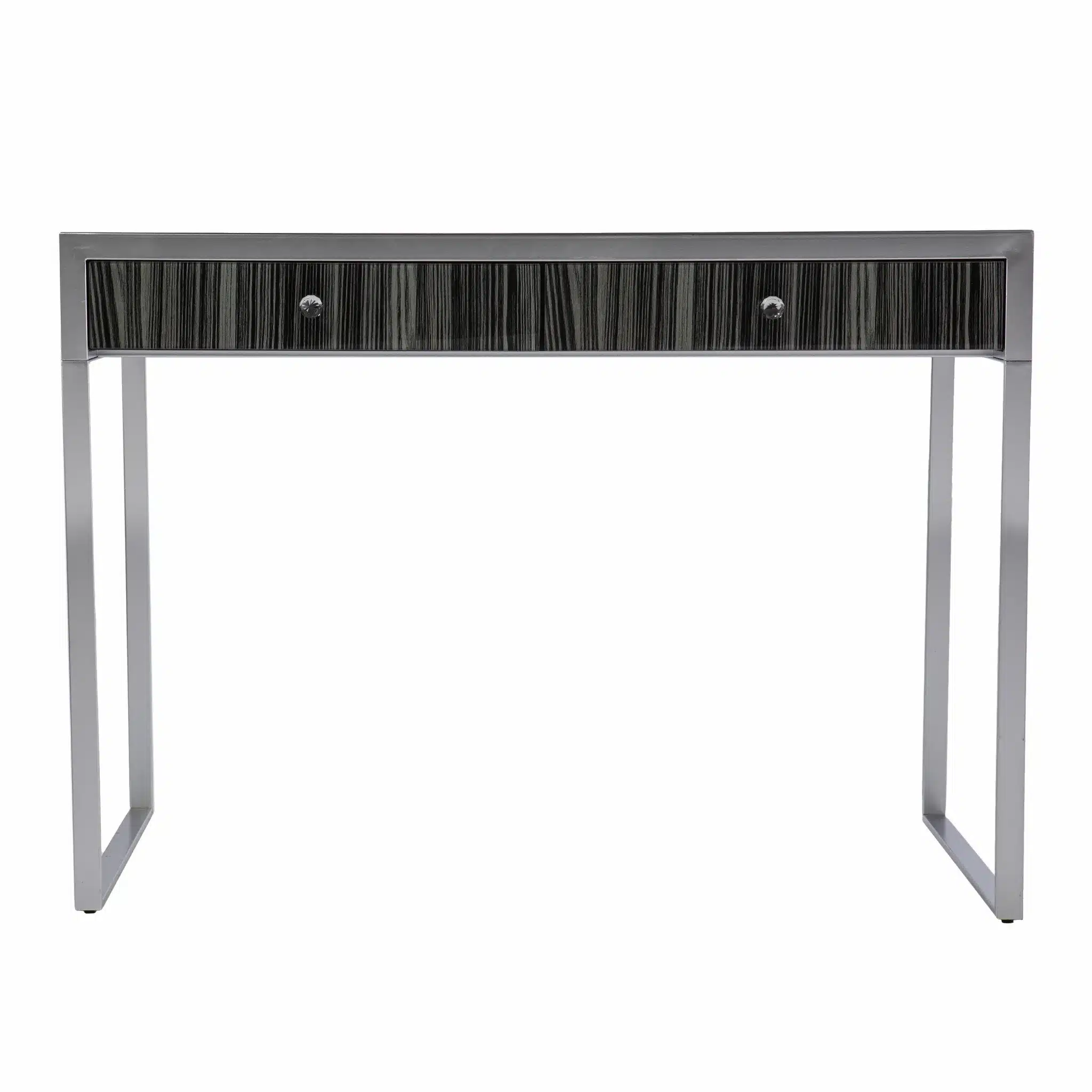 HMS 42" Extendable Silver MFC Writing Desk with Two Drawers for Living Room Workshop Warehouse Supermarket Villa Easy Assembly