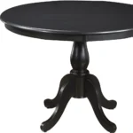 42-inch round pedestal dining table in black wood finish by Goldoma