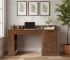 55" Modern Office Desk with Storage Cabinet & Charging Station Barn Door Writing Desk with Keyboard Tray Eco-Friendly