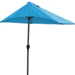 HMS Modern Aqua 9" Outdoor Side Wall Umbrella Steel Garden Patio Umbrella for Dining Beach Gym Hotel with Durable Metal Base